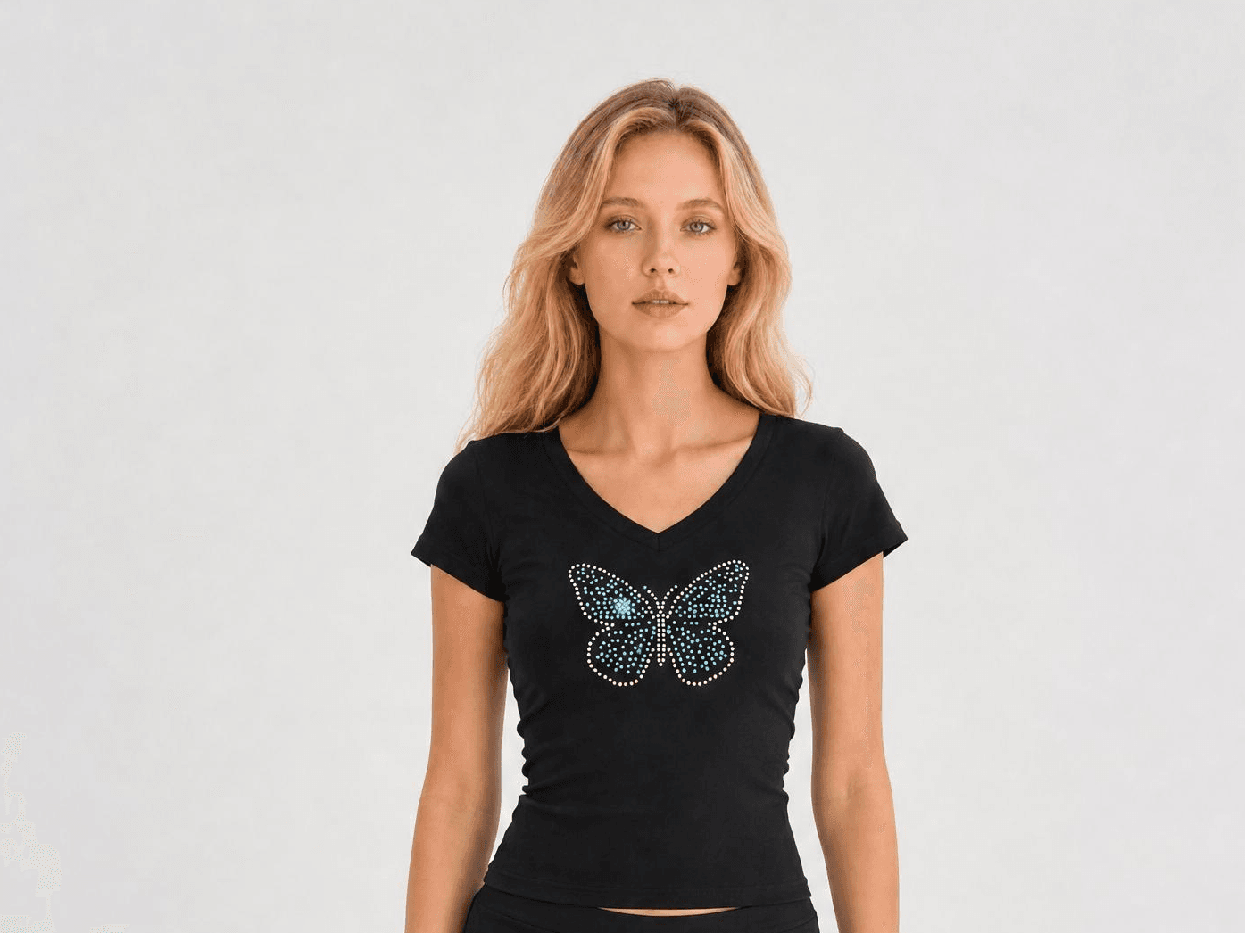 Tee-shirt strass papillon